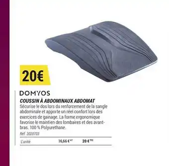 Decathlon Domyos Coussin à Abdominaux Abdomat offre