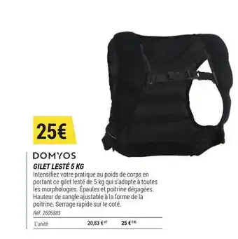 Decathlon Domyos Gilet Lesté 5 Kg offre