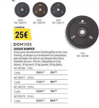 Decathlon Domyos Disque Bumper offre