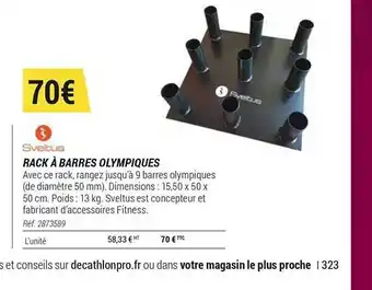Decathlon Sveltus Rack à Barres Olympiques offre