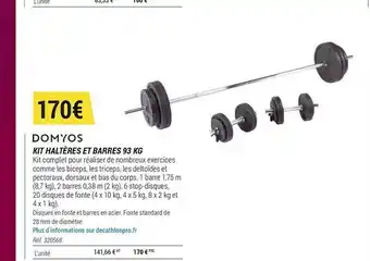 Domyos Kit Haltères Et Barres 93 Kg