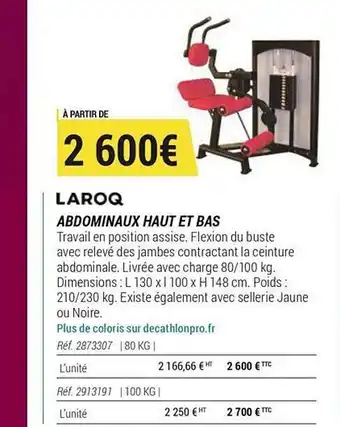 Decathlon Laroq Abdominaux Haut Et Bas offre