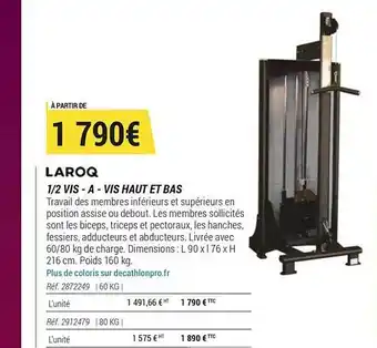 Decathlon Laroq 1 2 Vis - A - Vis Haut Et Bas offre