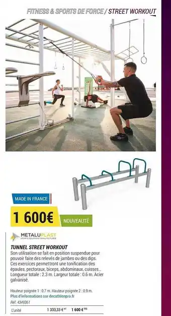 Decathlon Metaluplast Tunnel Street Workout offre