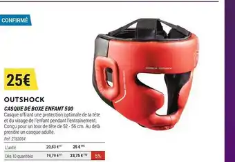 Decathlon Outshock Casque De Boxe Enfant 500 offre