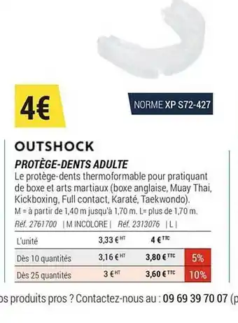 Decathlon Outshock Protège-dents Adulte offre