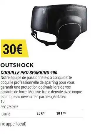 Decathlon Outshock Coquille Pro Sparring 900 offre