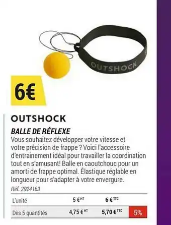 Decathlon Outshock Balle De Réflexe offre