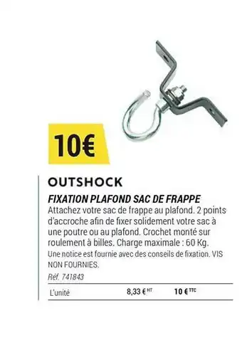 Outshock Fixation Plafond Sac De Frappe