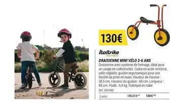Decathlon Draisienne Mini Vélo 3-6 Ans Italtrike offre