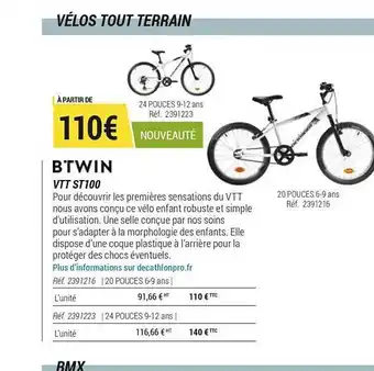 Decathlon Vtt St 100 Btwin offre