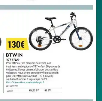 Decathlon Vtt St120 Btwin offre