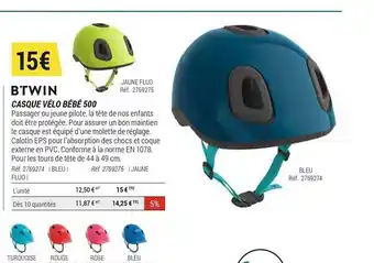Decathlon Casque Vélo Bébé 500 Btwin offre