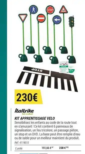Decathlon Kit Apprentissage Vélo Italtrike offre
