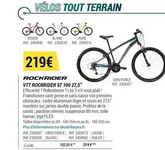 Decathlon Vtt Rockrider St 100 27,5 offre