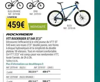 Decathlon Vtt Rockrider St 540 27,5 offre