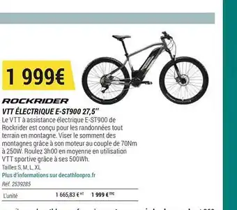 Decathlon Vtt électrique E-st900 27,5 offre