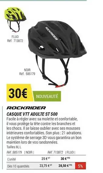 Decathlon Casque Vtt Adulte St 500 Rockrider offre