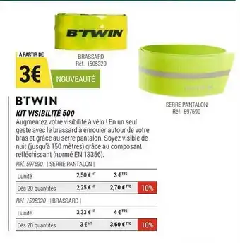 Decathlon Kit Visibilité 500 Btwin offre