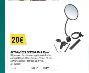 Rétroviseur De Vélo Star 80mm