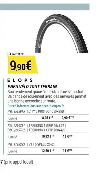 Decathlon Pneu Vélo Tout Terrain Elops offre