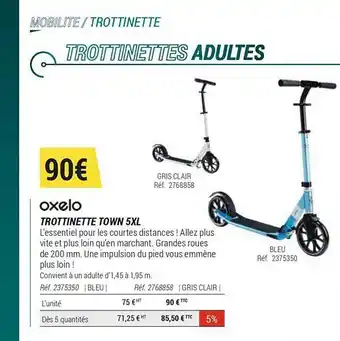 Decathlon Trottinette Town 5xl Oxelo offre