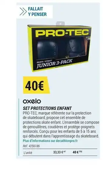 Set Protections Enfant Oxelo