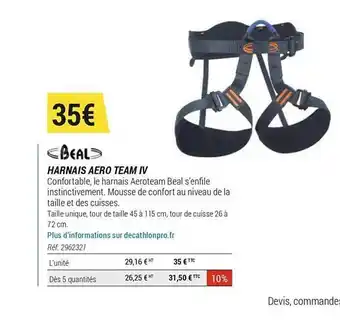 Decathlon Harnais Aéro Team Iv Beal offre