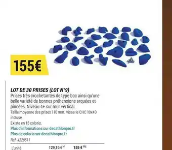 Decathlon Lot De 30 Prises (lot N°9) offre