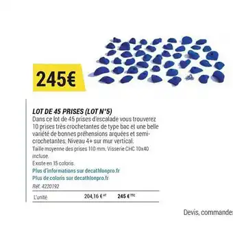 Decathlon Lot De 45 Prises (lot N°5) offre
