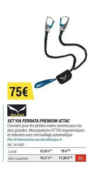 Decathlon Set Via Ferrata Premium Attac offre