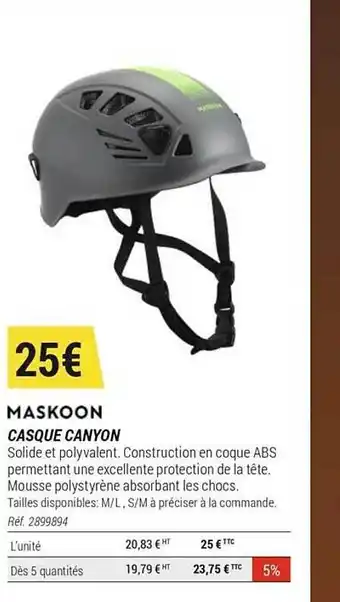 Decathlon Casque Canyon Maskoon offre