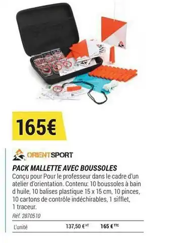 Decathlon Pack Mallette Avec Boussoles Orient Sport offre