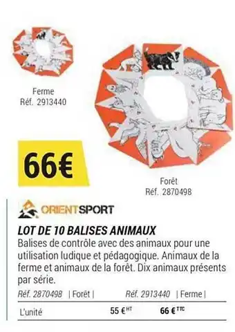 Decathlon Lot De 10 Balises Animaux Orient Sport offre