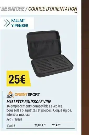 Mallette Boussole Vide Orient Sport