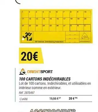Decathlon 100 Cartons Indéchirables Orient Sport offre