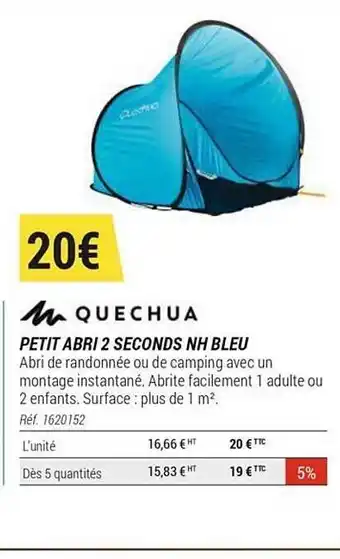 Petit Abri 2 Seconds Nh Bleu Quechua