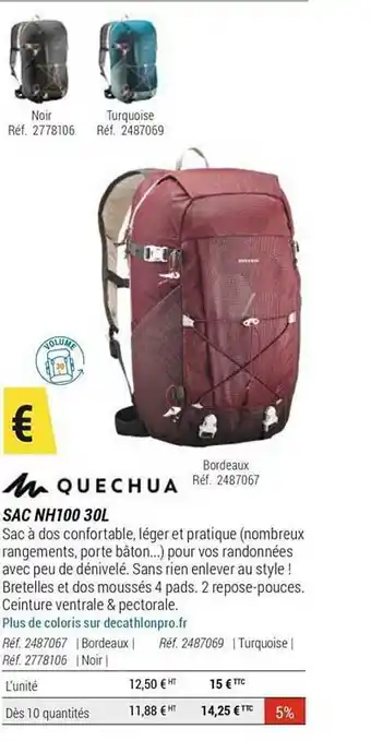 Decathlon Sac Nh100 30l Quechua offre
