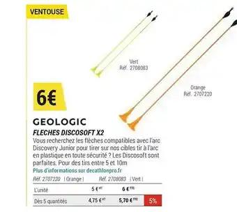 Decathlon Flèches Discosoft X2 Géologic offre