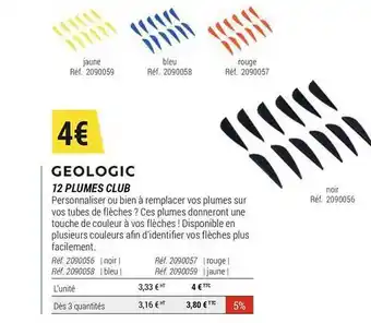 Decathlon 12 Plumes Club Géologic offre