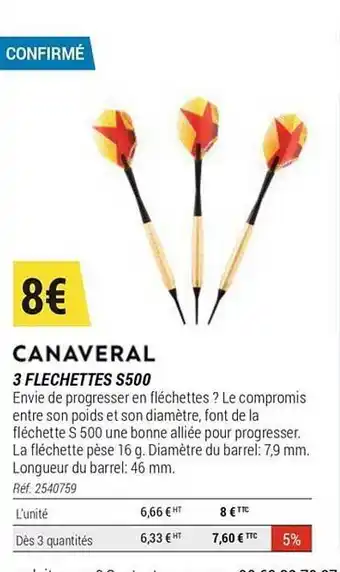 Decathlon 3 Fléchettes S500 Canaveral offre