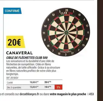 Decathlon Cible De Fléchettes Club 500 Canaveral offre