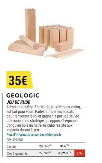 Jeu De Kubb Géologic