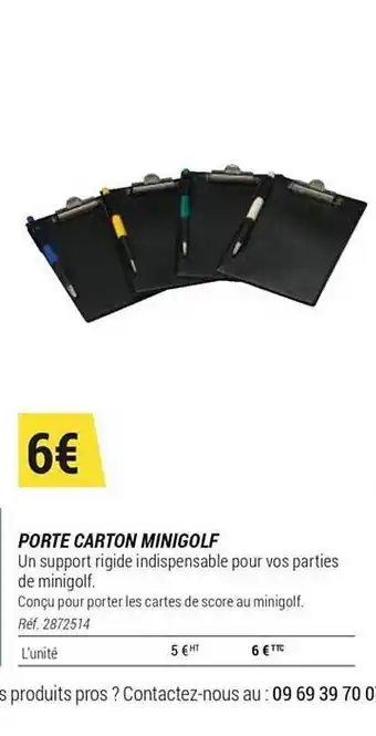 Decathlon Porte Carton Minigolf offre