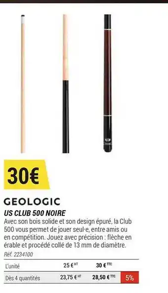 Decathlon Us Club 500 Noire Géologic offre