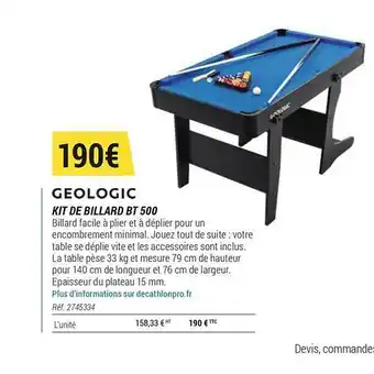Kit De Billard Bt 500 Géologic