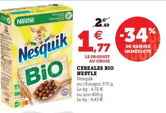 Hyper U Cereales Bio Nestle offre