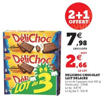 Hyper U Delichoc Chocolat Lait Delacre offre