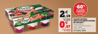Hyper U Yaourt Nature Sur Lit de Fruits Panier de Yoplait offre