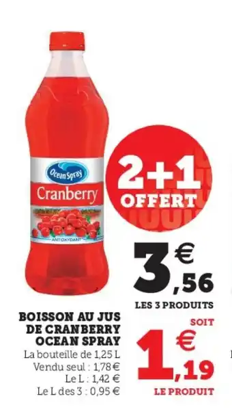 Hyper U Boisson au Jus de Cranberry Ocean Spray offre